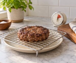 why rest burgers after cooking
