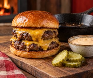 how to make a double cheeseburger at home
