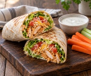 how to make buffalo chicken wraps