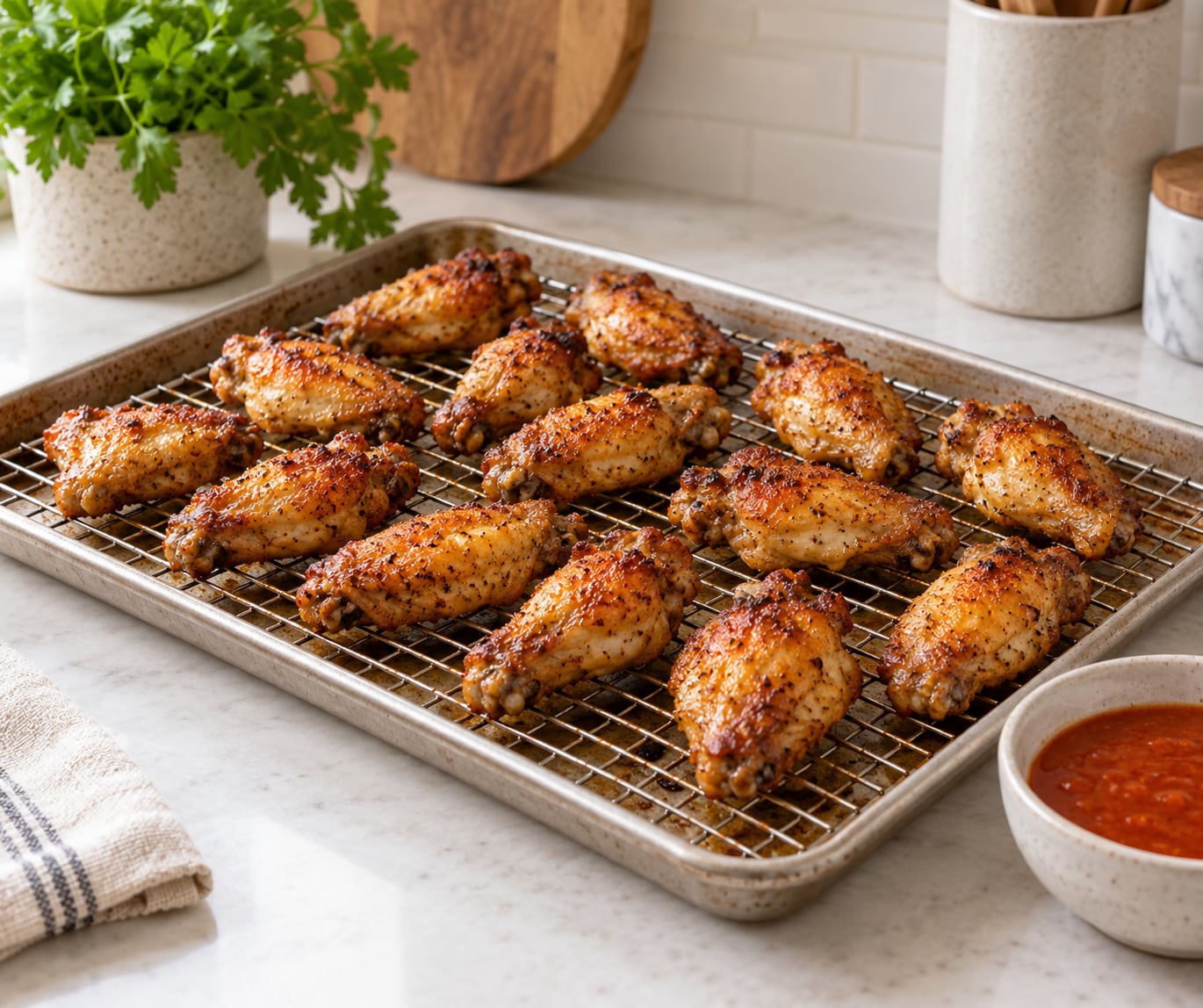 how to make crispy baked chicken wings in the oven