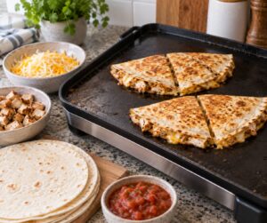 how to make chicken quesadillas on a griddle