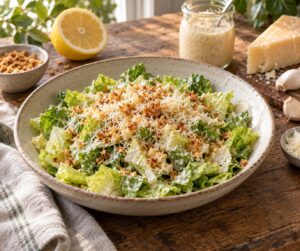 how to make a caesar salad with homemade dressing