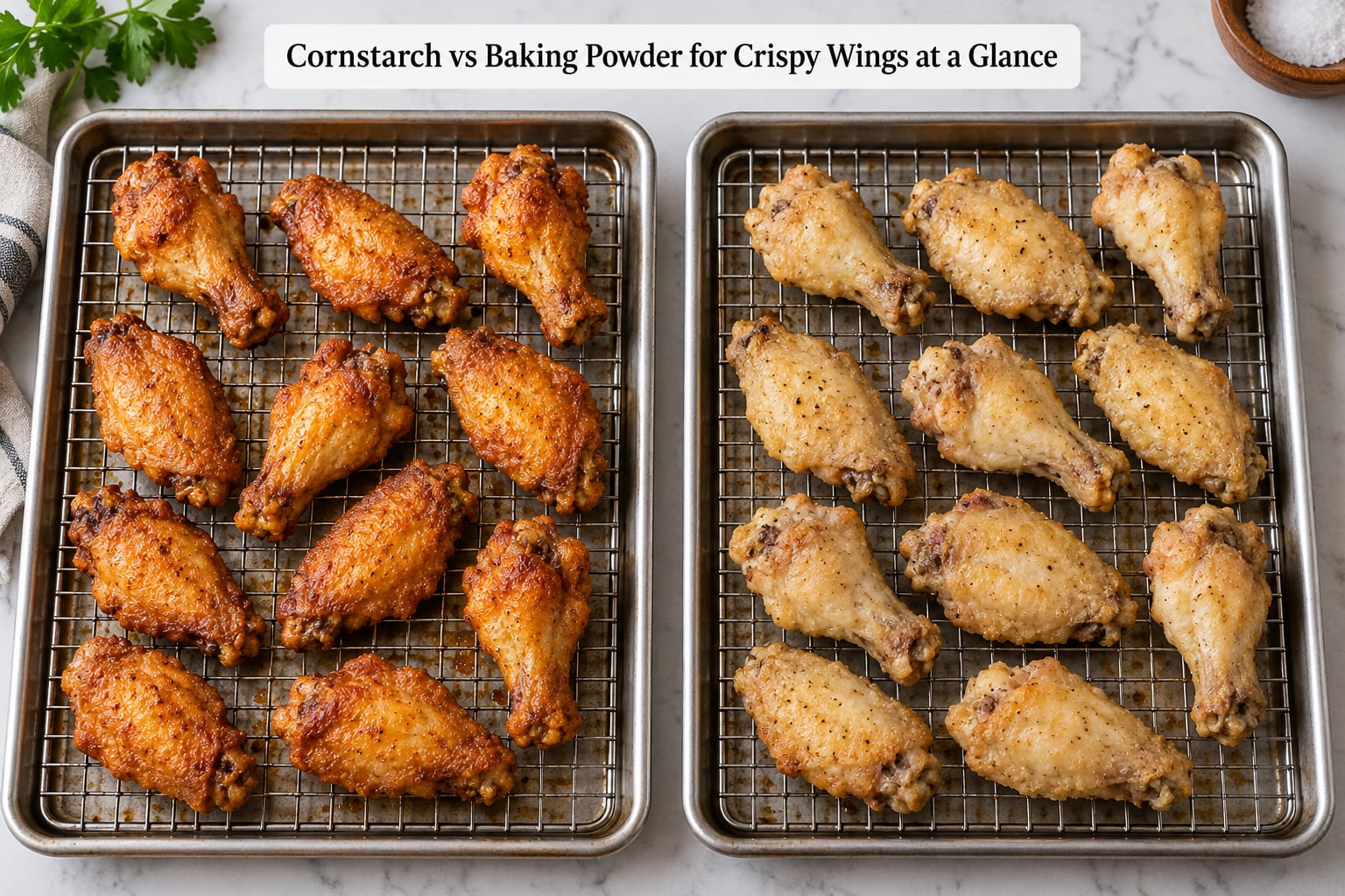 Cornstarch vs Baking Powder for Crispy Wings at a Glance