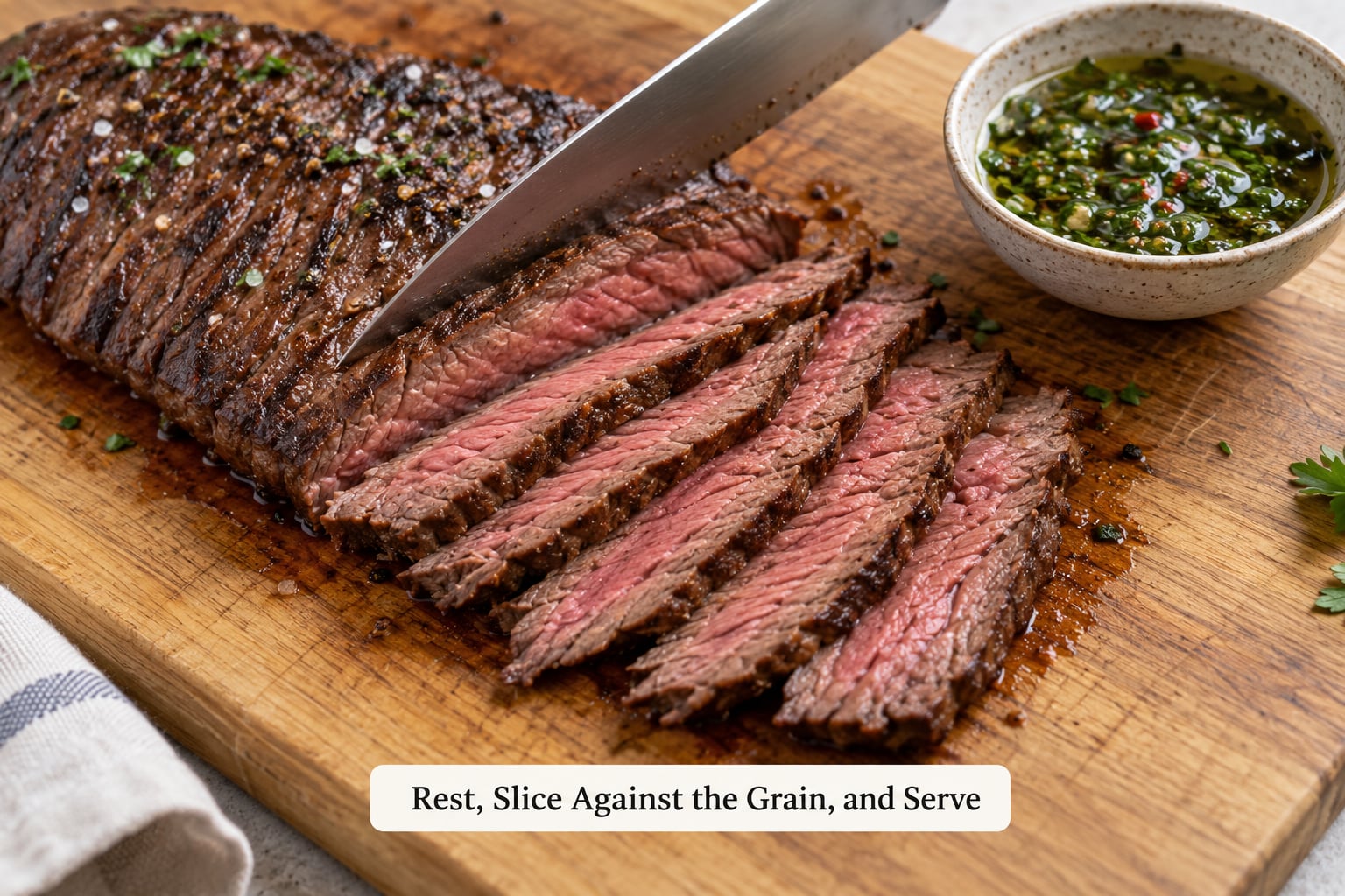 Rest, Slice Against the Grain, and Serve