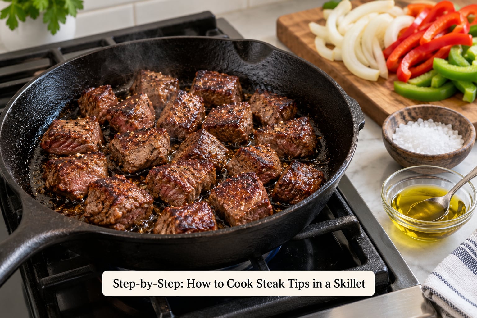 Step-by-Step: How to Cook Steak Tips in a Skillet