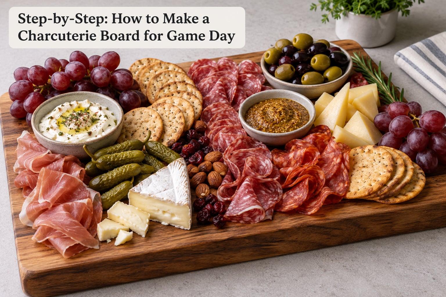 Step-by-Step: How to Make a Charcuterie Board for Game Day