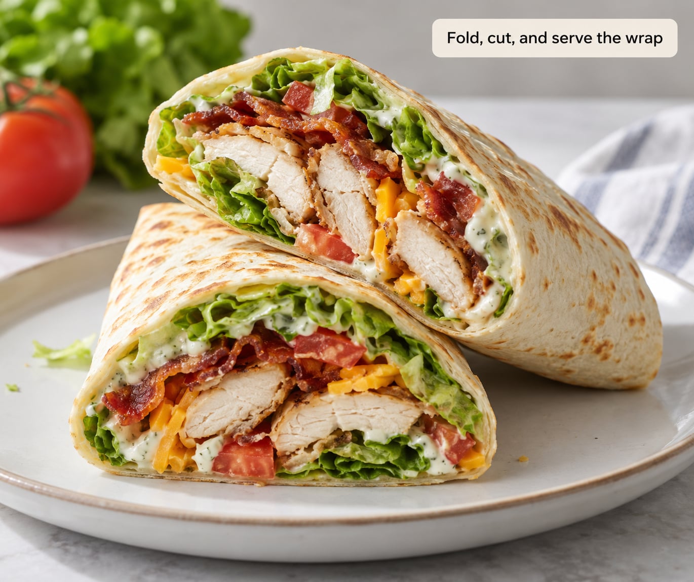 Fold, cut, and serve the wrap