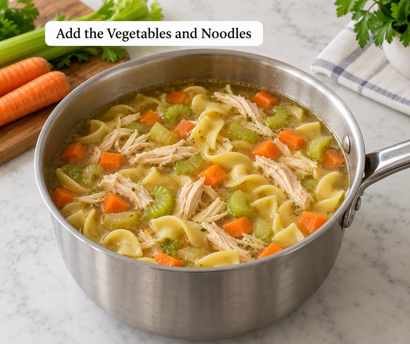 Add the Vegetables and Noodles