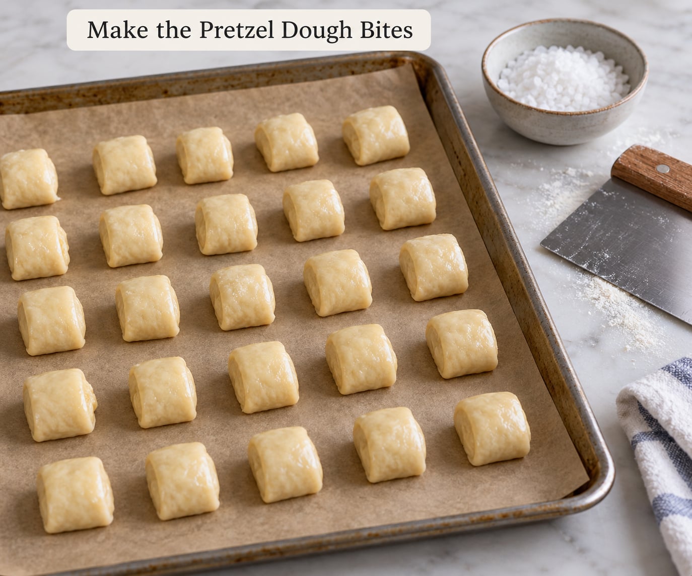 Make the Pretzel Dough Bites