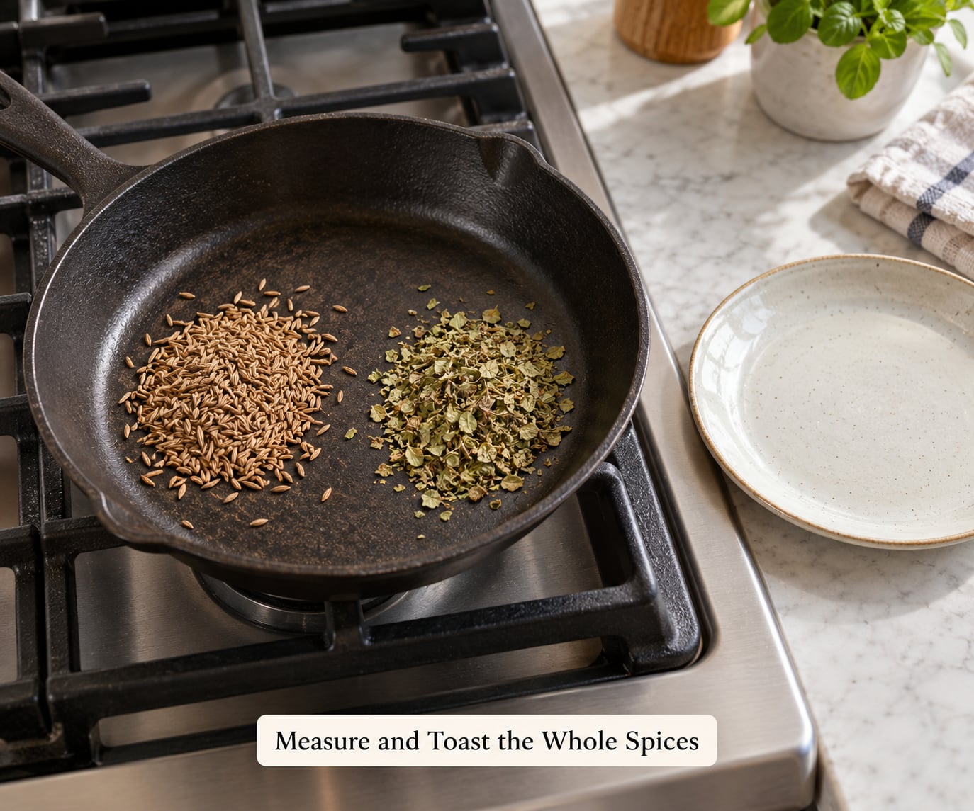 Measure and Toast the Whole Spices
