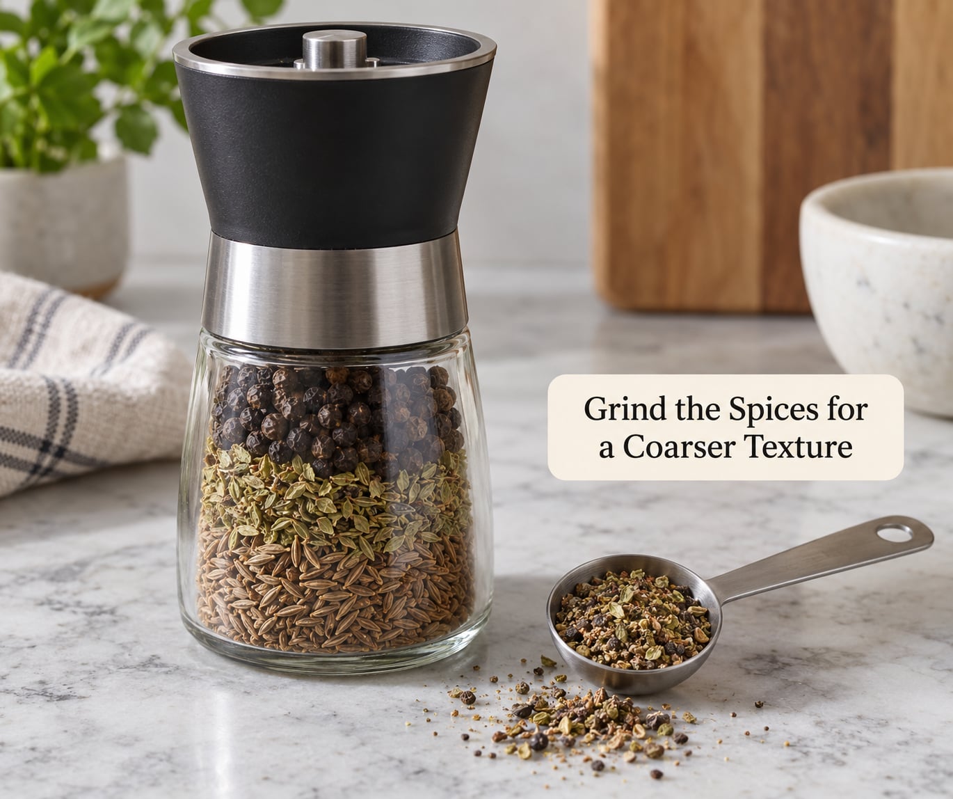 Grind the Spices for a Coarser Texture