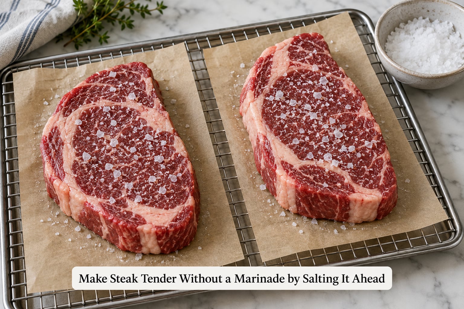 Make Steak Tender Without a Marinade by Salting It Ahead
