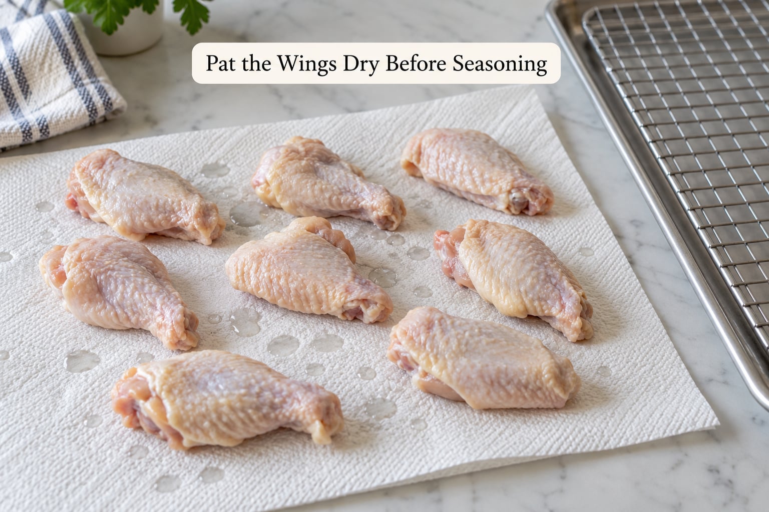 Pat the Wings Dry Before Seasoning