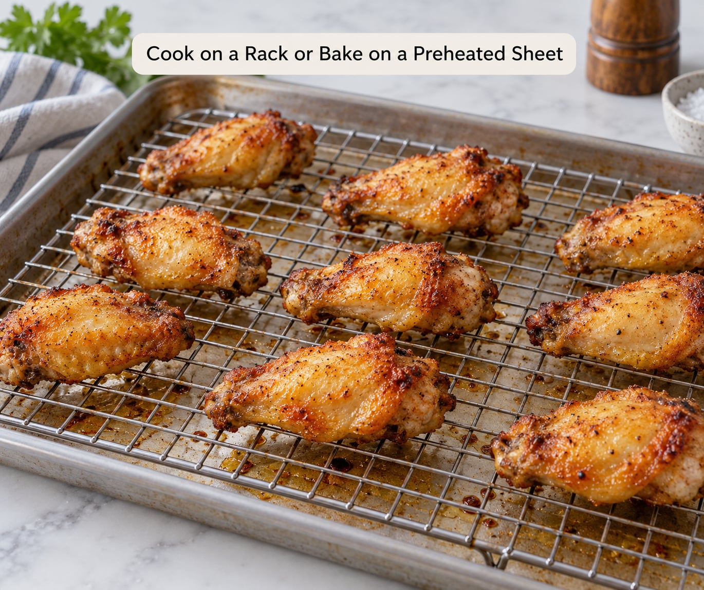 Cook on a Rack or Bake on a Preheated Sheet