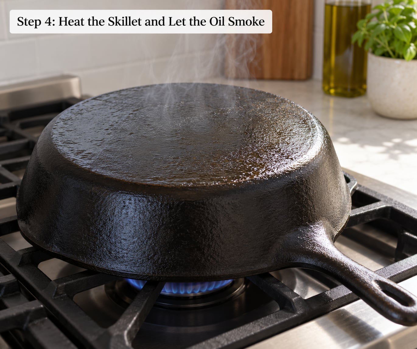 Step 4: Heat the Skillet and Let the Oil Smoke