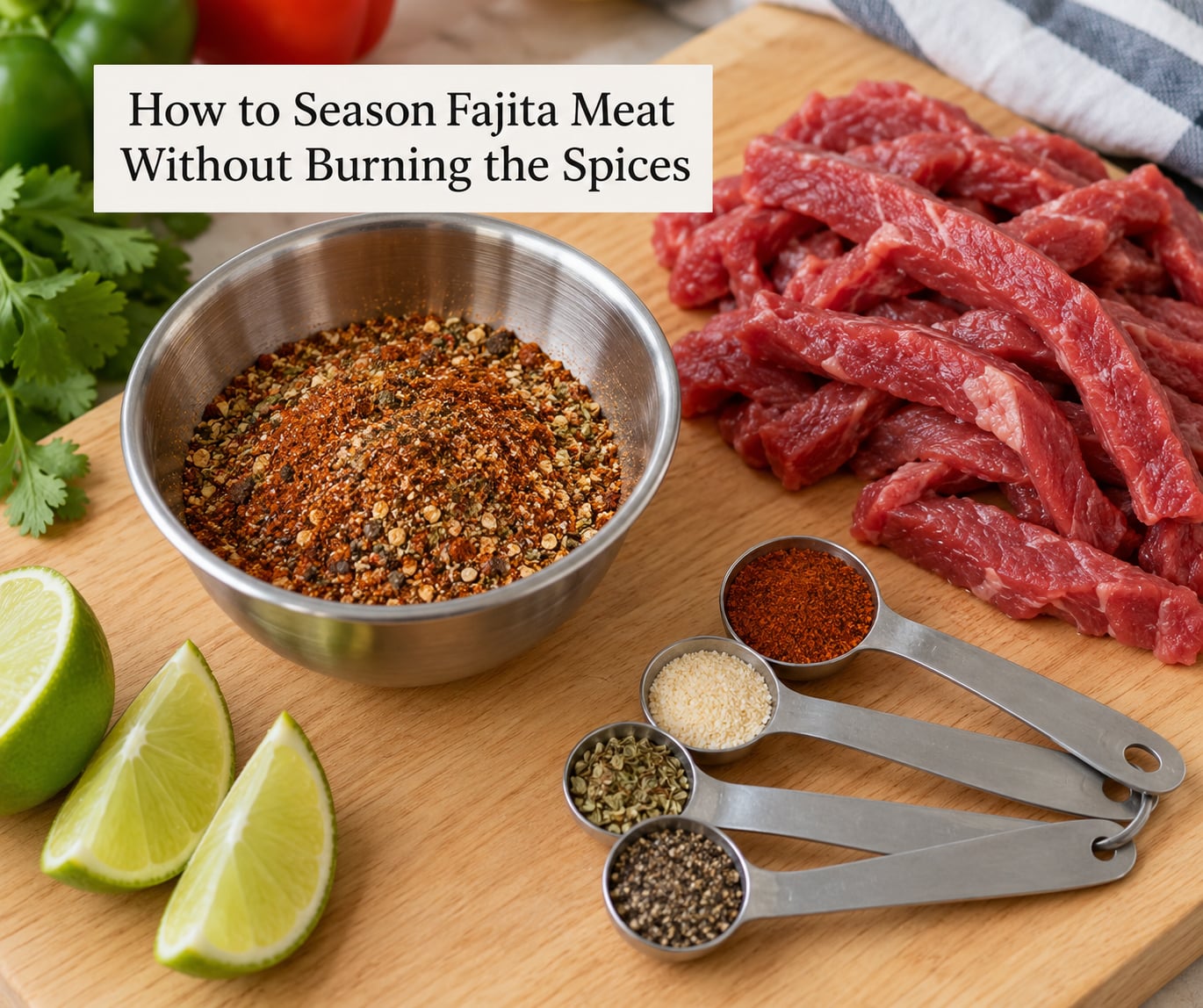 How to Season Fajita Meat Without Burning the Spices
