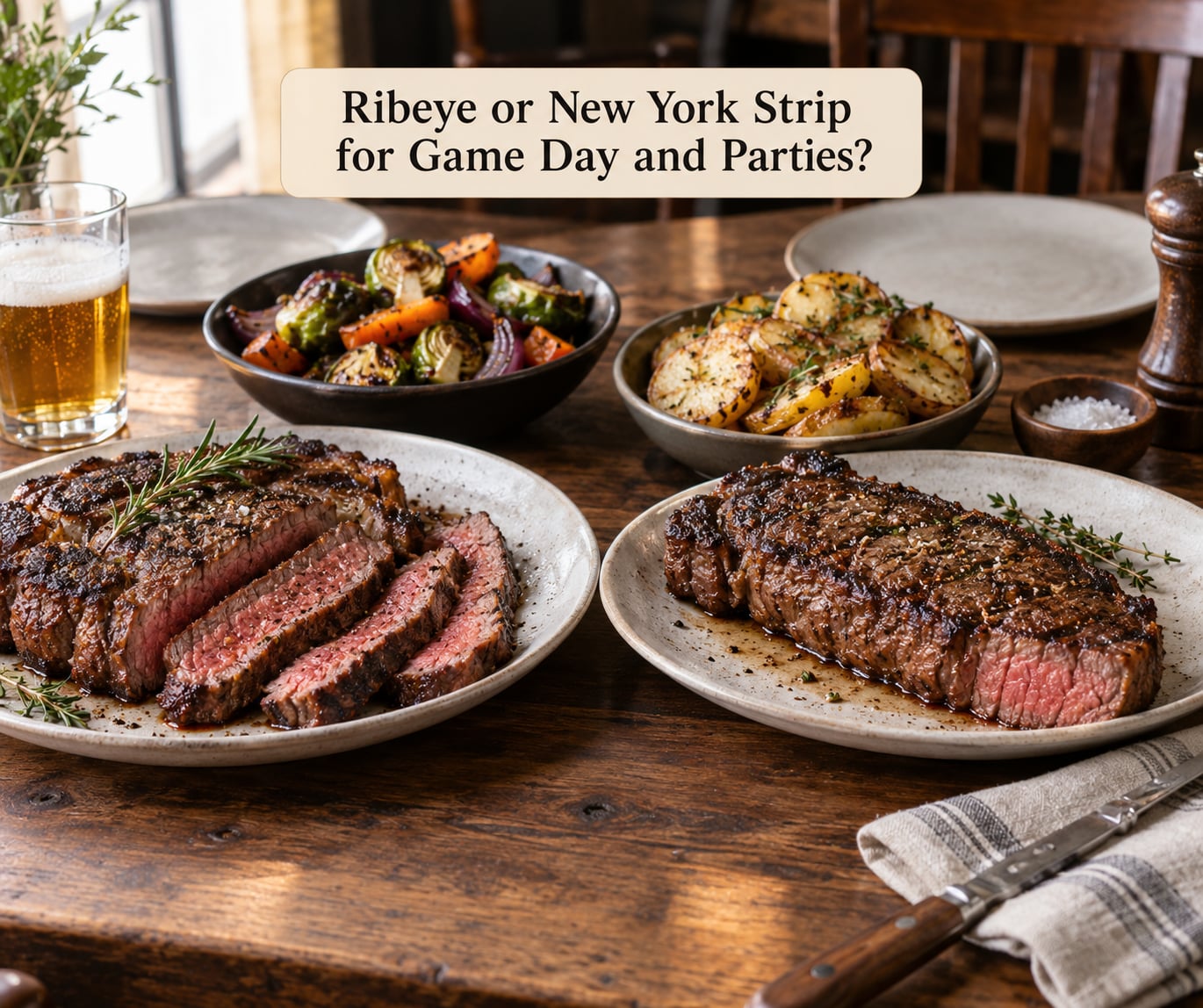 Ribeye or New York Strip for Game Day and Parties?
